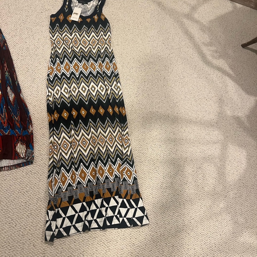 Karen Kane Black and Gold Geometric Maxi Dress